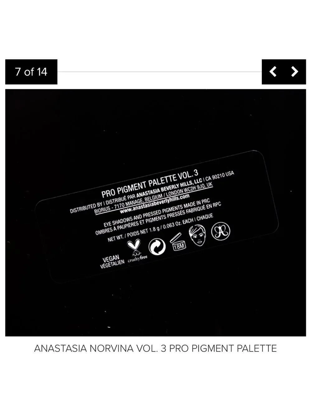 Anastasia Beverly Hills Norvina Vol 3 Pro Pigment Palette